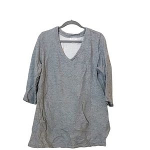 XL Liz Claiborne Athleisure Herringbone Gray Top from Weekend Collection